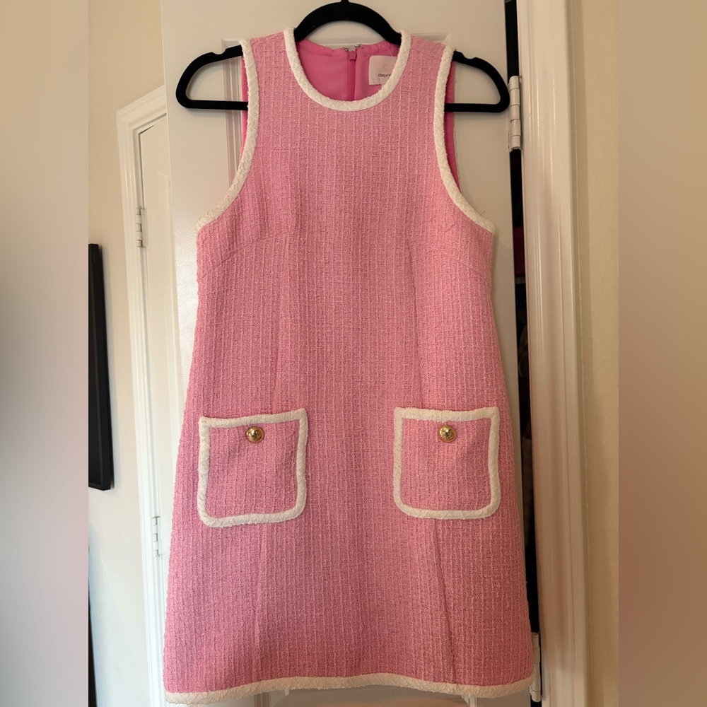 Cinq a sept pink and white dress